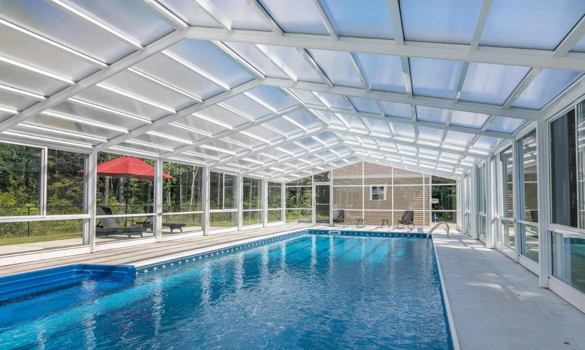 indoor swimming pool with retractable roof