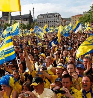 Supporteurs de l'ASM place de Jaude